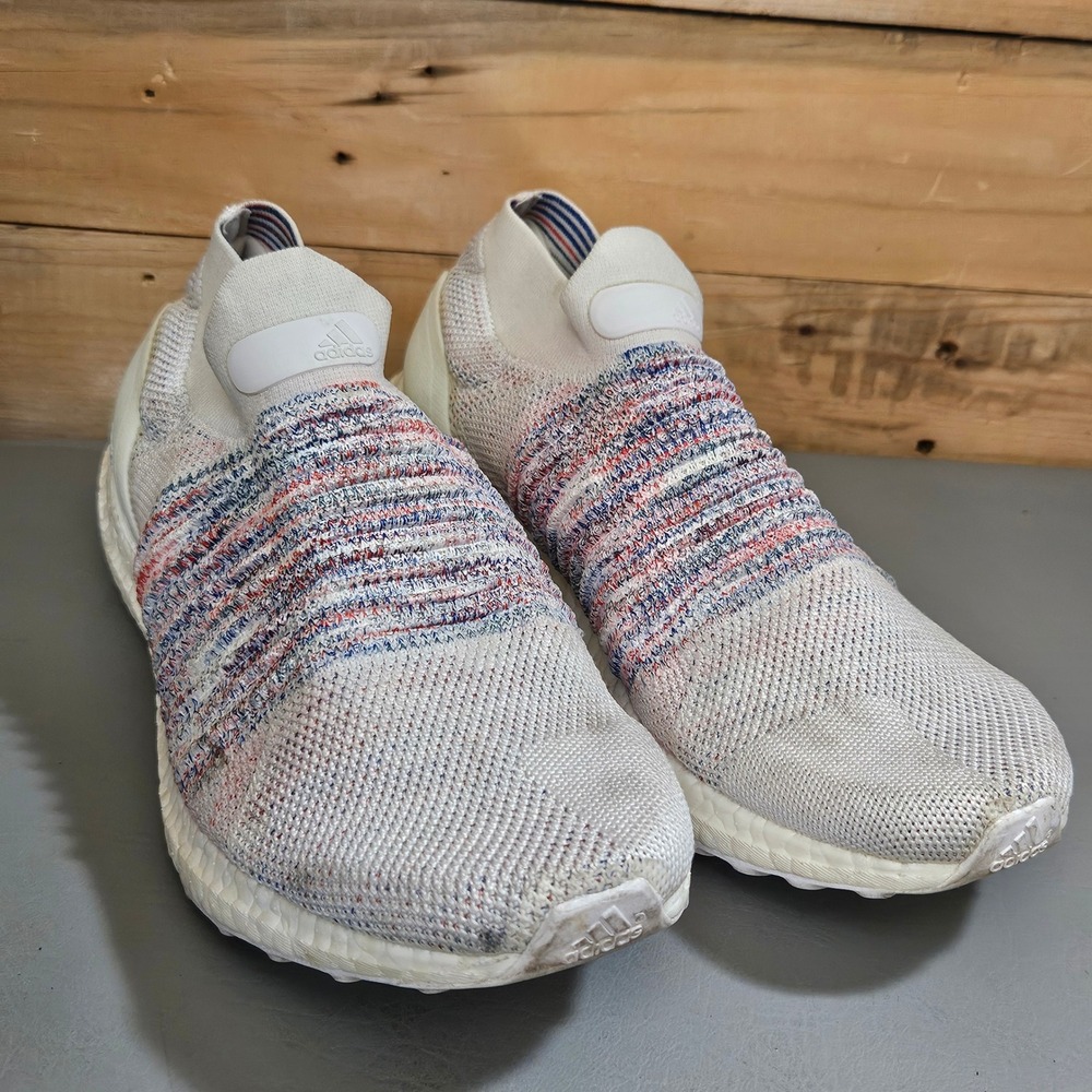 Adidas Ultraboost Laceless White Multicolor Mens Running Shoes Size 8.5